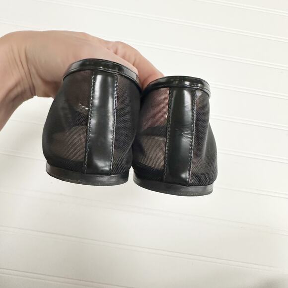 Le Monde Beryl Sheer Mesh Leather Lined Ballet Flats Black Slipper - Picture 5 of 13